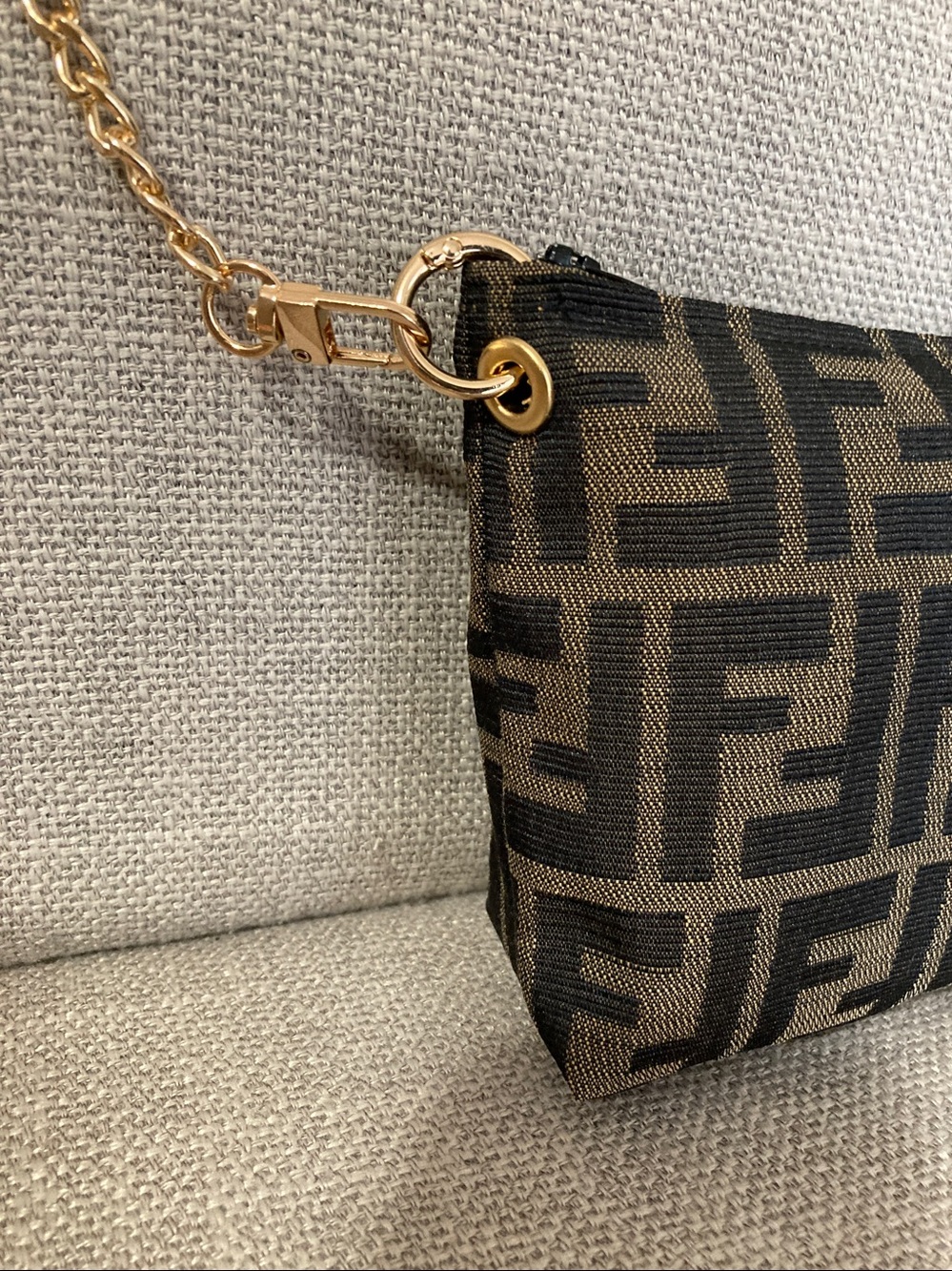 Monogram Crossbody Bag with Unbranded Gold Chain - Picture 5 of 5